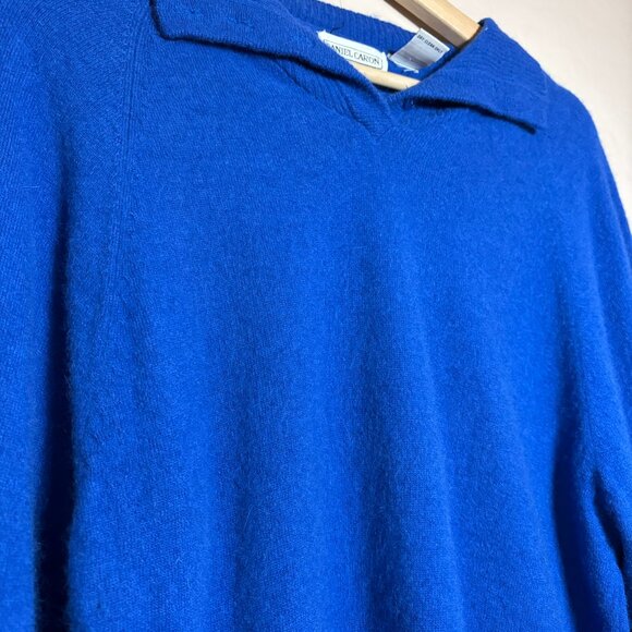Daniel Caron Wool Blend Cobalt Blue Mock Turtle Neck Long Sleeve Sweater Size M - Picture 2 of 12